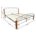 Tempo Kondela Manželská postel MIRELA MIRELA: Manželská postel / stříbrný kov / přírodní dřevo-o
