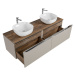 ArtCom Koupelnová skříňka s umyvadlem a deskou SANTA Fe Taupe DU160/1 | 160 cm