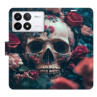 iSaprio Flip pouzdro Skull in Roses 02 pro Poco F6 Pro