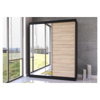 IDZ Šatní skříň Bella (183 cm) Barva dřeva: Černá + Sonoma