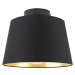 Stropní lampa s bavlněným stínidlem černá se zlatem 25 cm - černá Combi