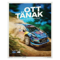 Umělecký tisk M-Sport Ford - 2023 Signed by Ott Tänak, (40 x 50 cm)