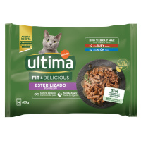 Ultima Cat kapsičky, 96 x 85 g - 25 % sleva - Sterilised hovězí a tuňák