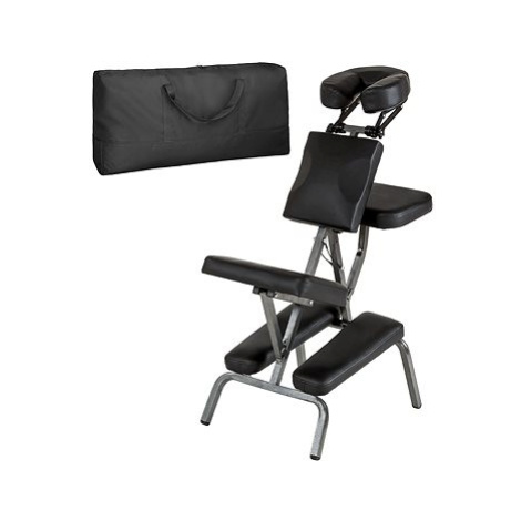 Masážní židle ze syntetické kůže černá tectake
