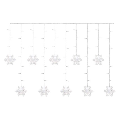LED vánoční závěs – vločky, 135x50 cm, vnitřní, studená bílá EMOS