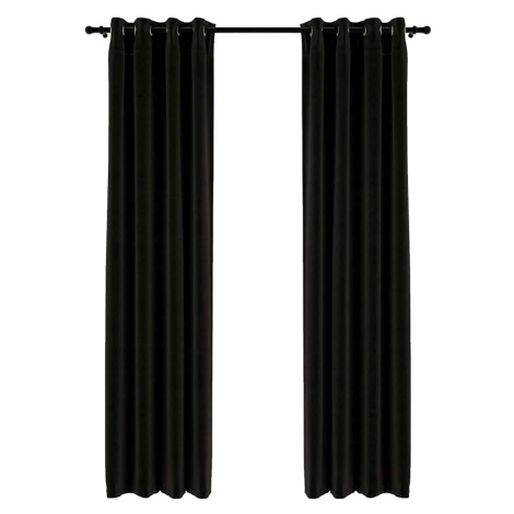 vidaXL Zatemňovací závěsy vzhled lnu 2 ks antracitové 140 x 245 cm