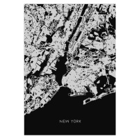 Mapa New york  Black, Studio Collection, 26.7 × 40 cm