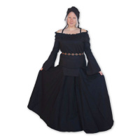 Středověká kolová sukně - černá, velikost XL