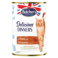 Butcher's Delicious Dinners pro kočky 48 × 400 g - výhodné balení - se zvěřinou