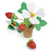 Dřevěné jahody v květináči Strawberry Flower Pot Tender Leaf Toys skládačka s magnetickým čmelák