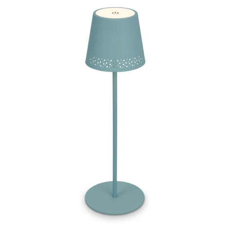 BRILONER LED nabíjecí stolní lampa 38 cm 2,6W 280lm tyrkysová IP44 BRILO 7438-010