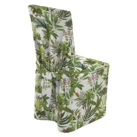 Dekoria Návlek na židli, zielono-czerwona rośliność na białym tle, 45 x 94 cm, Tropical Island, 