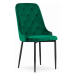 Set tří jídelních židlí CAPRI samet zelená (černé nohy) (3ks)