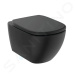 IDEAL STANDARD Tesi Závěsné WC se sedátkem SoftClose, RimLS+, hedvábná černá T5361V3