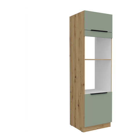Vysoká skříňka pro vestavnou a mikrovlnou troubu Aria 60 DPM-210 2F Barva korpusu: Dub artisan, 
