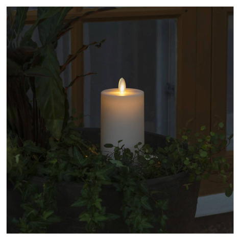 Konstsmide Christmas LED svíčka IP44 krémově bílá hladká Výška 18 cm Konstmide