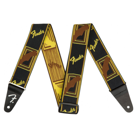 Fender Weighless Monogrammed Strap Black / Yellow / Brown