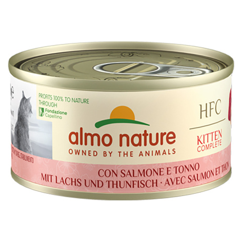 Výhodné balení Almo Nature HFC Complete 24 x 70 g - Kitten losos a tuňák Almo Nature Holistic