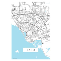Mapa Faro white, (26.7 x 40 cm)