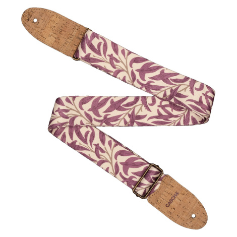 Cascha CGS-VC4 Guitar Strap Vegan Cork - Mauve Leaves