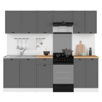 Kuchyně JAMISON 180/230 cm bez pracovní desky, bílá/grafit