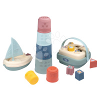 Didaktický košík s plachetnicí a skládací věží Awakenings and Bath Set Little Smoby s 8 kostkami