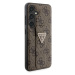 Guess hard silikonový kryt Samsung Galaxy S24 5G brown PU Grip Stand 4G Strass Triangle Metal Lo