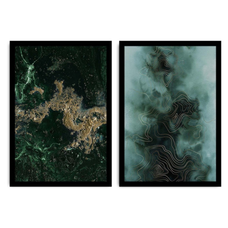 Wallity Sada nástěnných obrazů Colops 36x51 cm 2 ks zelená