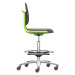 bimos Pracovní otočná židle LABSIT, vysoká židle s kolečky brzděnými při zatížení a nožním kruhe