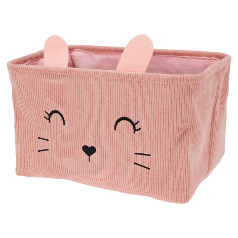 H&amp;L Dětský úložný košík Králík, 30x20x16 cm, manšestr, růžová