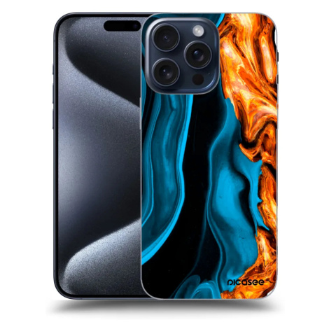 Silikonový černý obal pro Apple iPhone 16 Pro Max - Gold blue