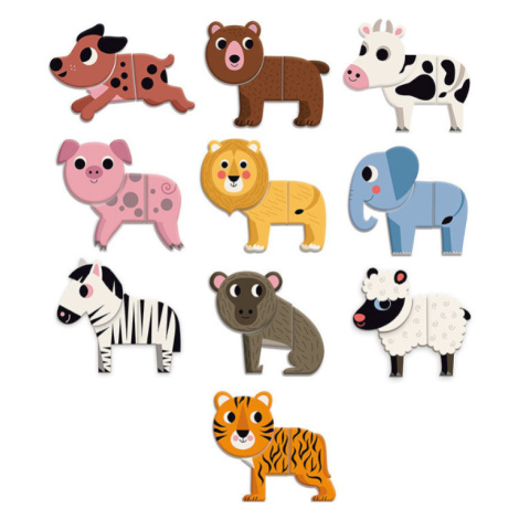 Vilac Dřevěné magnetky Legrační zvířátka 30 ks
