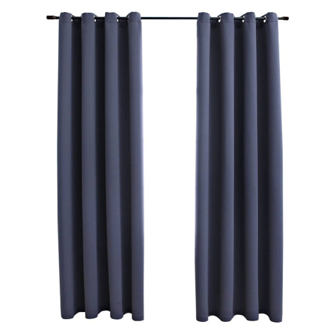 vidaXL Zatemňovací závěsy s kovovými kroužky 2 ks antracit 140x175 cm