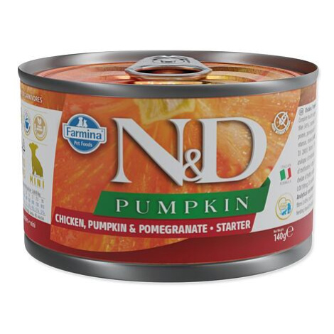 KONZERVA N&D DOG CHICKEN, PUMPKIN & POMEGRANATE STARTER PUPPY MINI 140g Farmina