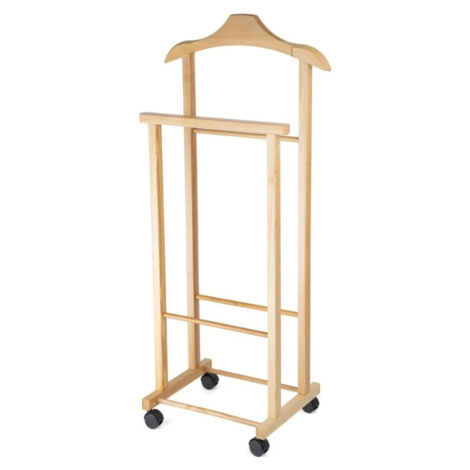 Němý sluha na šaty Compactor Hector 2 , dvojitý na kolečkách, světlé dřevo