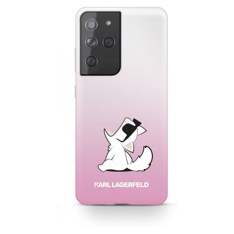 Zadní kryt Karl Lagerfeld PC/TPU Choupette Eats KLHCS21LCFNRCPI pro Samsung Galaxy S21 Ultra, rů