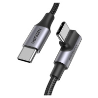 Kabel USB-C na USB-C, úhlový UGREEN US334 5A, PD 100W, 2m (černý)