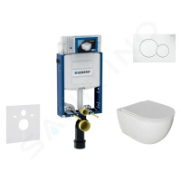 GEBERIT Kombifix Set předstěnové instalace, klozetu Oudee a sedátka softclose, tlačítko Sigma01,