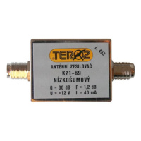 Anténní zesilovač TEROZ 453X, UHF, G30dB, F1,2dB, U100dBµV, F-F