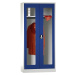 Wolf Šatní skříň s otočnými dveřmi s elektronickým zámkem, s dveřmi s okénkem, světlá šedá / enc