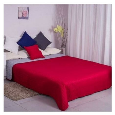 Domarex Oboustranný přehoz na postel Canti červená/šedá, 220 x 240 cm