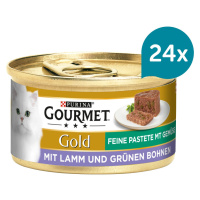 Gourmet Gold jemná paštika s jehněčím masem a zelenými fazolkami 24 × 85 g