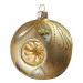 Vánoční koule zlatá píchaná dekor lístky