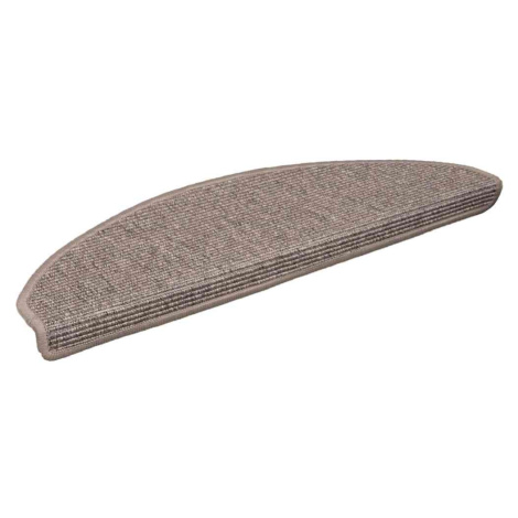 vidaXL Schodové rohože 15 ks 65 x 21 x 4 cm tmavě béžové, půlkulaté, velké