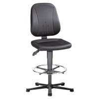 bimos ESD pracovní otočná židle, černý látkový potah, podstavec s pěti nohami z ocelové trubky, 