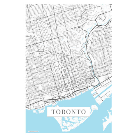 Mapa Toronto white, (26.7 x 40 cm)