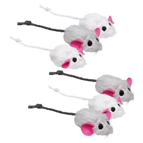 Hračka pro kočky Trixie- plyšové myšky, balení po 6 ks - cca 5 cm (6 ks)