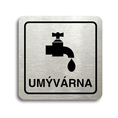 Accept Piktogram "umývárna" (80 × 80 mm) (stříbrná tabulka - černý tisk)