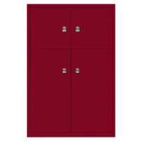 BISLEY LateralFile™ Lodge, se 4 uzamykatelnými boxy, výška 2 x 375 mm, 2 x 755 mm, kardinálově č