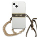 Guess GUHCP13SKC4GBGO hard silikonové pouzdro iPhone 13 Mini 5.4" transparent 4G Brown Strap Gol